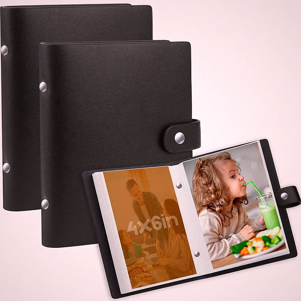 2 Pack Small Photo Albums 4x6 Pictures Leather Cover Albums for 52 Photos New