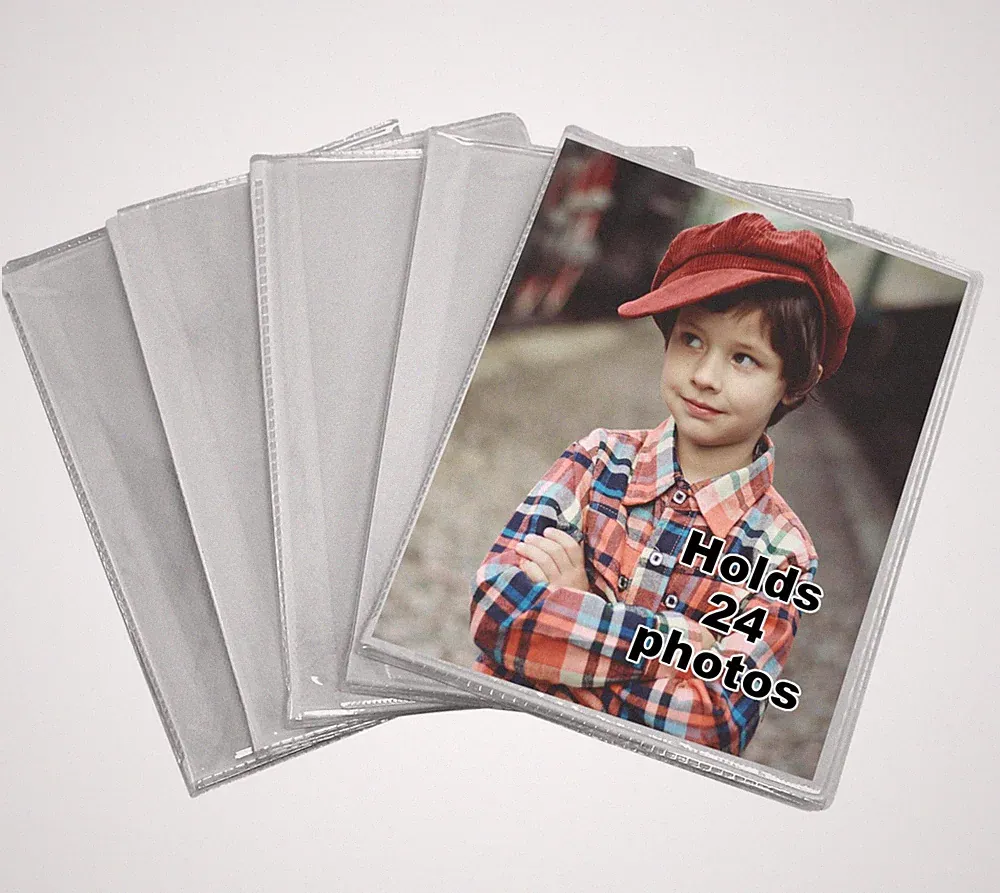 24-Photo Clear Cover Photo Albums, 4x6-Inch, 5-Pack to Store and Display Memo...