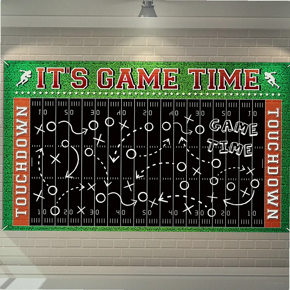 73 x 43 Inch Football Backdrop Banner Football Field Backdrop for Photo Photo...