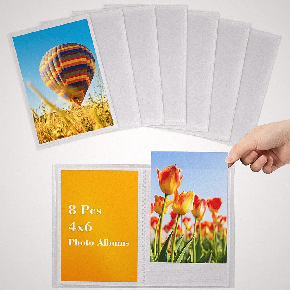 8-Pack 4x6 Photo Albums – 36 Pockets Per Book, Customizable Cover, Multicolor