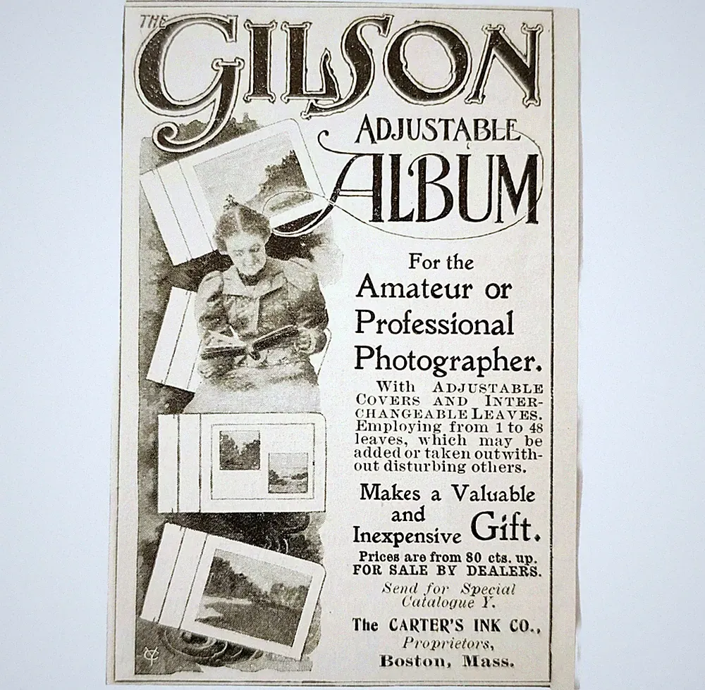 Gilson Photo Album 1897 Advertisement Victorian Carters Ink Photography ADBN1yyy