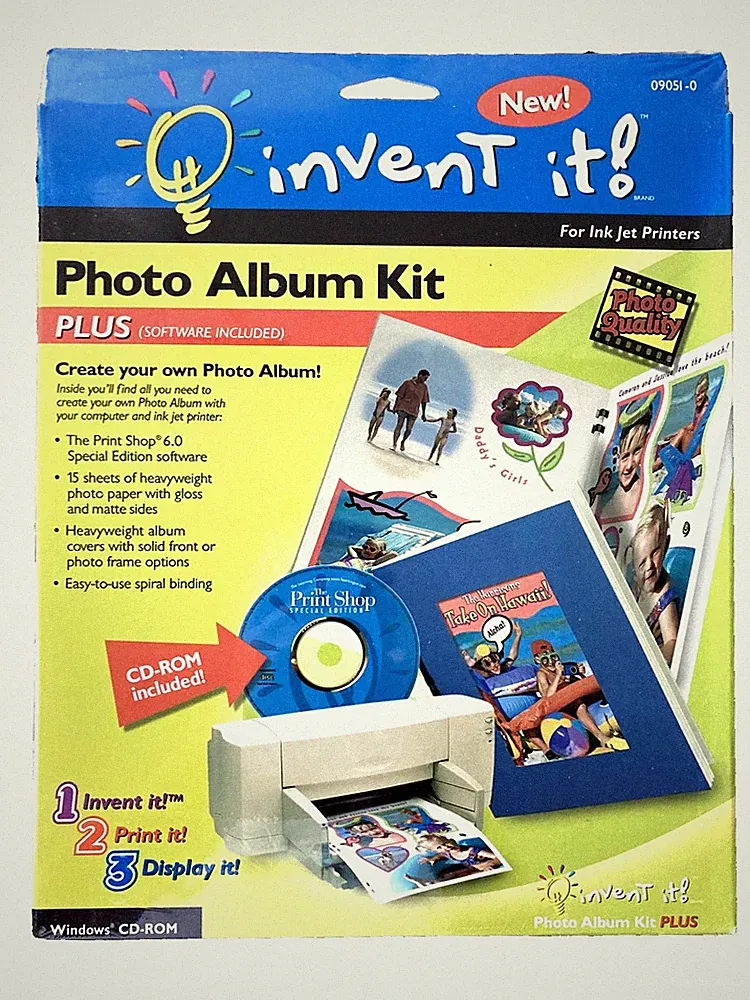 INVENT IT Photo Album Kit for Ink Jet Printers PLUS Software CD-ROM - NEW SEALED