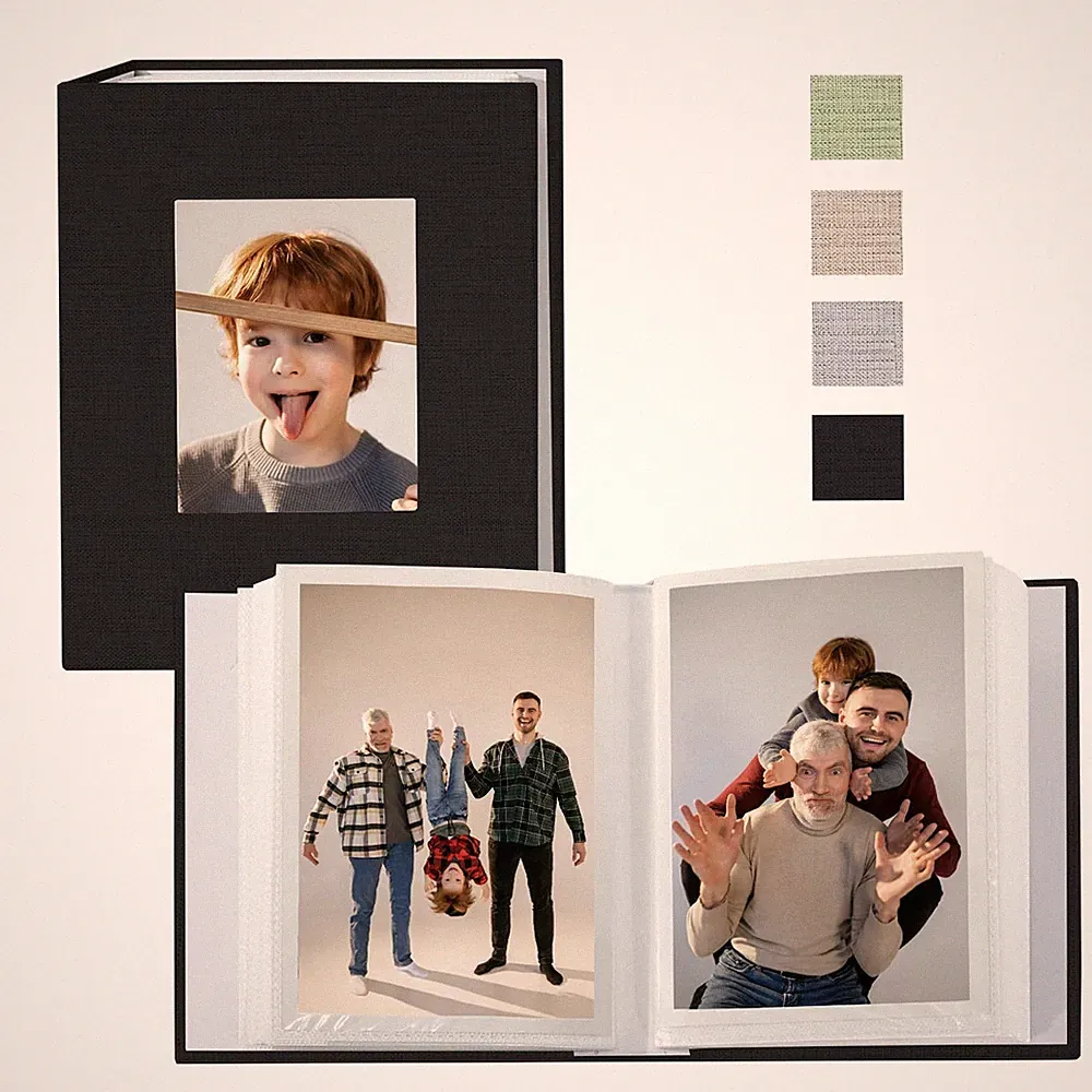 Photo Albums 4x6 Pictures, Polaroid Photos Album Book, Photo Book Small Linen...