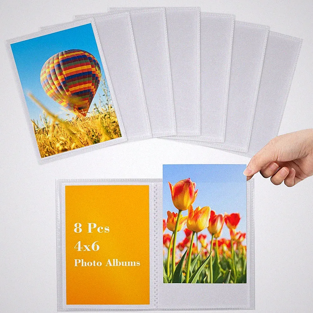 Photo Albums 4x6 Pictures - Set of 8 Small Photo Album 4x6, Mini Picture Book...