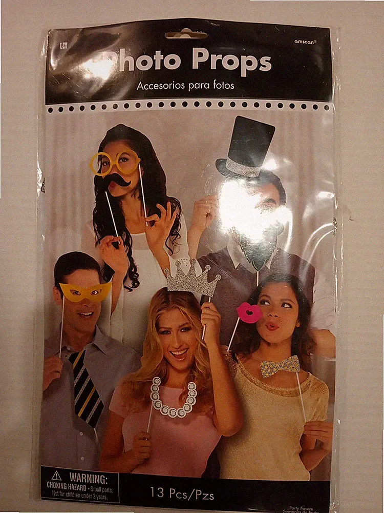 Photo Booth Props 13 Pieces Wedding Party Holiday Party City NEW