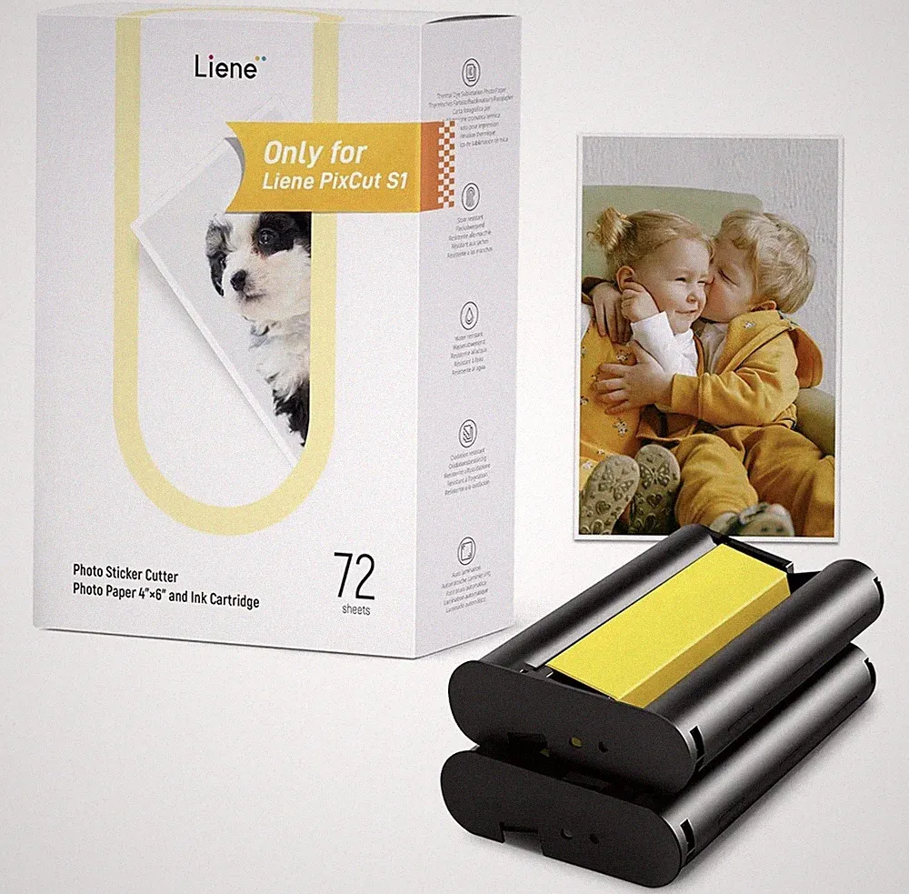 Photo Paper & 2 Ink Cartridge Refill 54 Sheets Photo Papers 4x6” Dye Sublimation