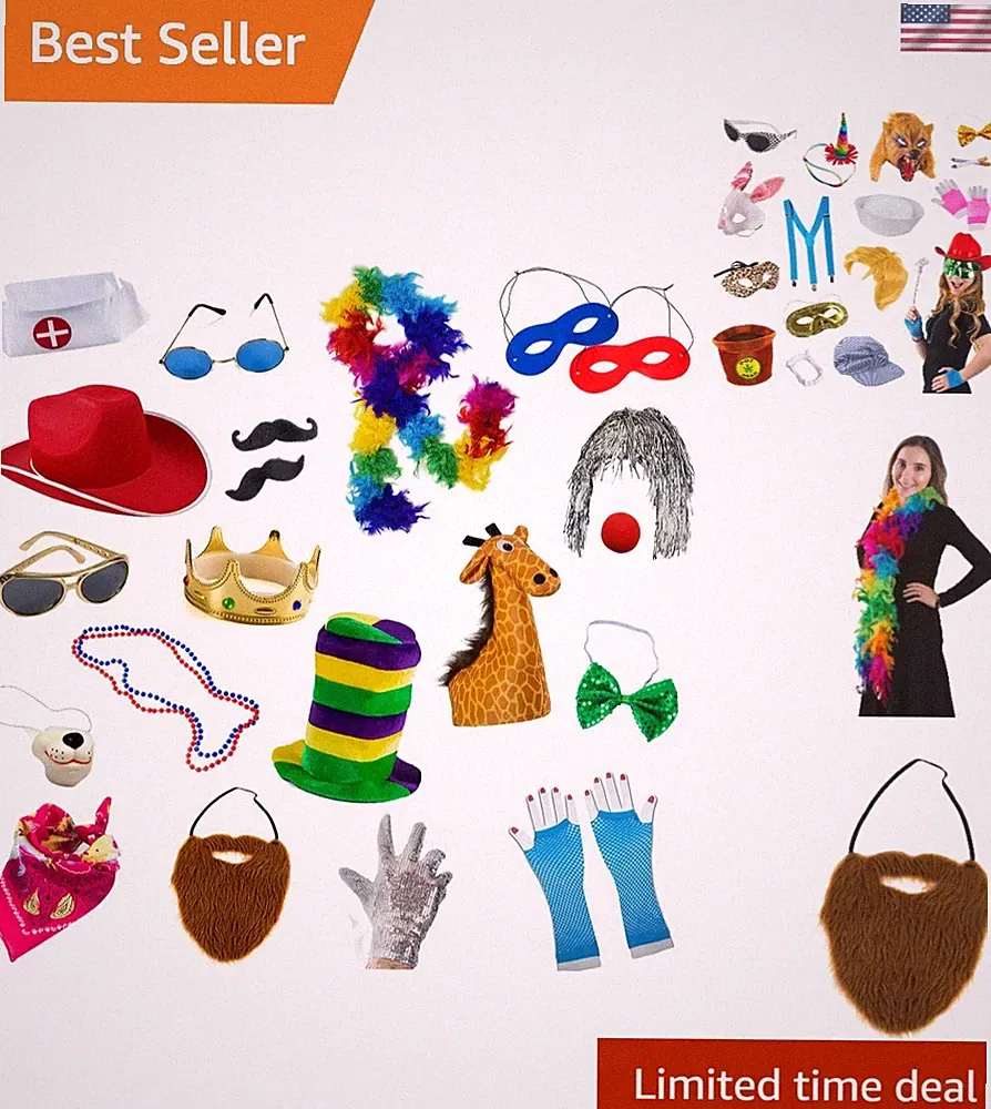 Ultimate Colorful Photo Booth Props Set - 18 Fun Accessories for Celebrations