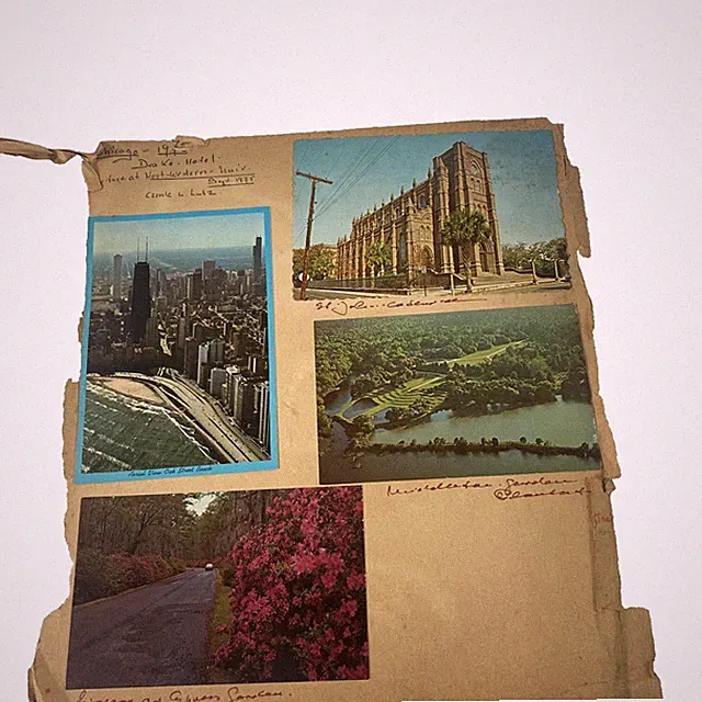 Vintage 1975 Travel Scrapbook Pages Chicago Oak Beach Charleston SC Photos