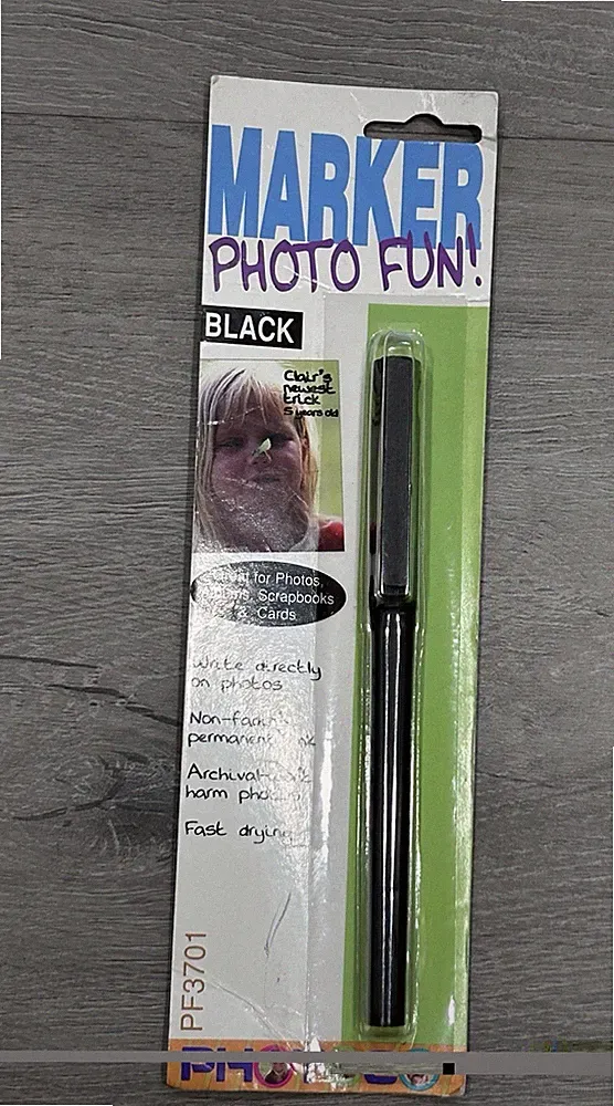Vintage Photoco Marker Photo Fun PF3701 Black Archival Permanent Ink NOS NIP